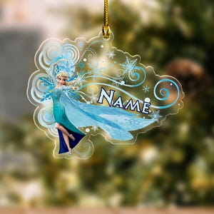 Personalized Disney Princess Ornament, Custom Name Baby Girl Ornament, Disney Princess Birthday Gift for Her, Disneyland Gift for Kids
