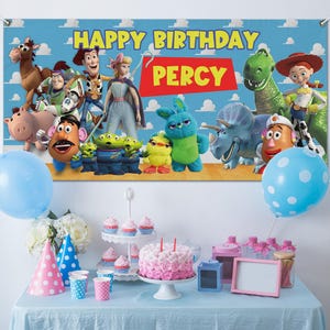 Personalized Toy Story Backdrop, Toy Story Birthday Banner, Birthday Decor, Custom Birthday Backdrop, Toy Story Birthday CZIT36
