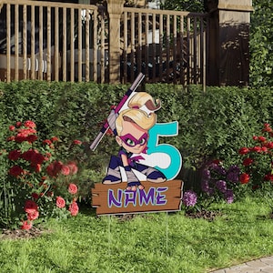 Custom Ninja kidz Theme Yard Sign Cutout,Pink Ninja kidz Name Age Birthday Kid Cutout Party Decoration, Birthday Party, Stand Up Prop JCOC27