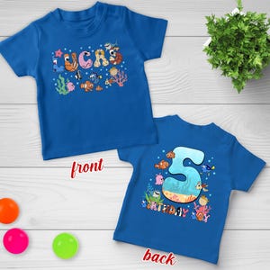 Personalized Finding Nemo Birthday Theme Party Shirt, Custom Fish Matching Family Shirt, Disney Birthday Gift, Birthday Boy/Girl Tee C1GW07