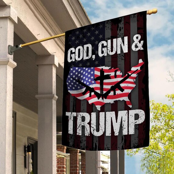 Bandiera Trump 2024 3x5 Piedi - God Guns & Trump, 2° Emendamento, Stampata 150D - Foto 2