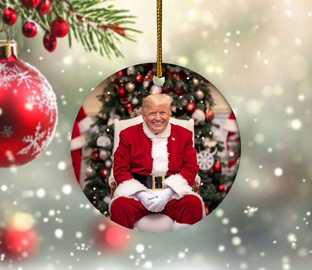 Donald Trump Christmas Ornament, Ribbon Trump 2024 Ornament, Christmas