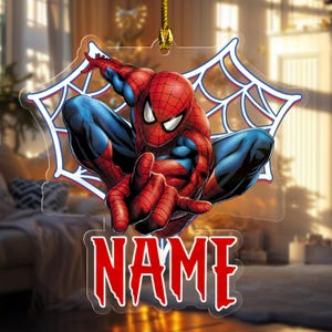 Personalized Superhero Ornament, Custom Christmas Ornament, Christmas Ornament, Spiderman Ornament