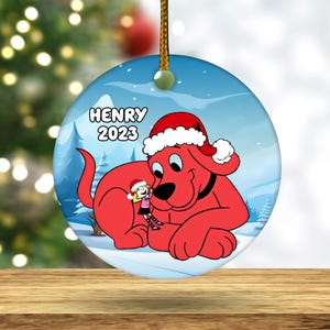 Custom Clifford the Big Red Dog 2024 Ornament, Personalized Clifford Dog Birthday ornament, Clifford Dog Party christmas Keepsake CYLI16