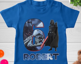 Darth Vader Birthday Shirt/Custom Name Age Star Wars Birthday Boy Girl Kids shirt/Star Wars Darth Vader/ Disneyland Family 2025 Trip NGRM03