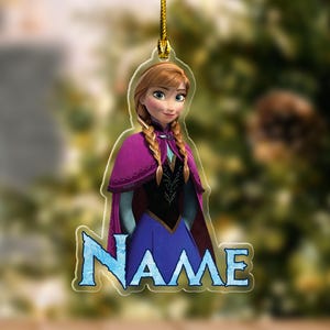 Adorno navideño personalizado de Frozen, adorno navideño de Elsa, adorno de Elsa Anna Olaf, adorno de película de Disney, regalo de recuerdo de Frozen NFTE16