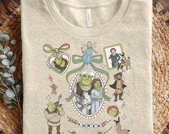 Coquette Bows Locket Shrek Shirt, Fiona Donkey Lord Farquaad Gingerbread Man Group Shirt, Shrek Birthday Boy, Shrek Family Matching NGQP12