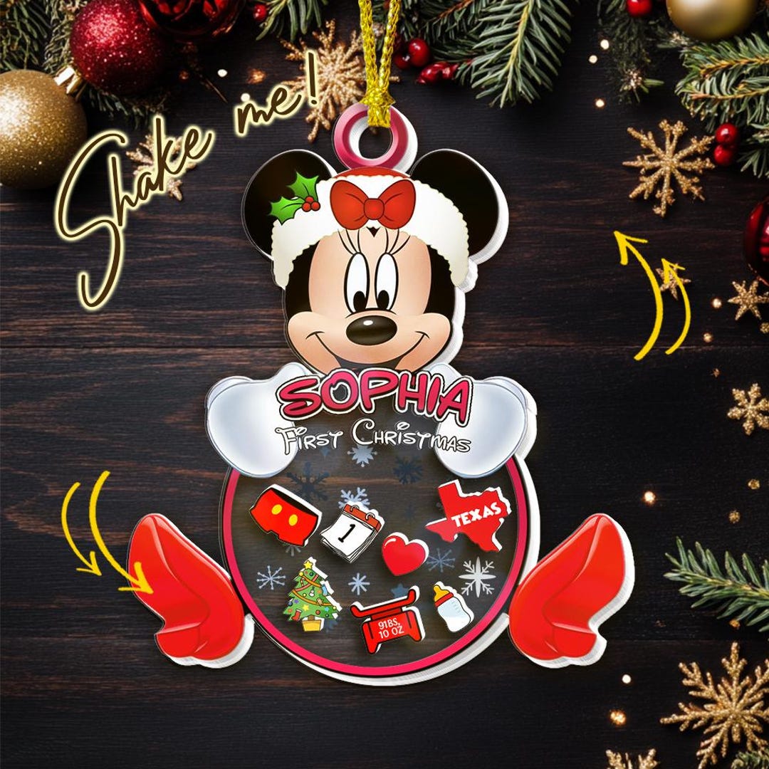 Personalized Minnie Mouse First Christmas Ornament, Baby's First ...