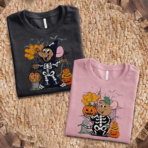 Jaq And Gus Mouse Skeleton Halloween Shirt, Disney Cinderella Princess Bibbidi Bobbidi Boo, Mickey&#39;s Not So Scary Tee, WDW Trip C1I217