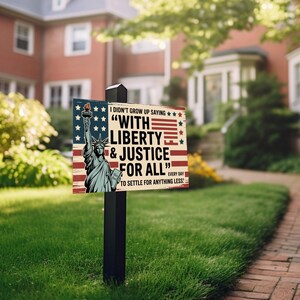 Liberty and Justice for All Flag Human Rights Sign 4th of July Equality ...