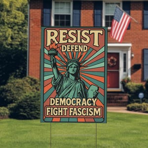 Resistance Nope To Fascism Protest Sign, Anti-Trump Protest Poster Sign For March, Political Activist Rally Sign C1GY15