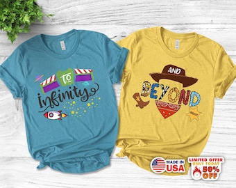 To Infinity and Beyond Couple Matching Shirts - Toy Story Family T-shirt, Pixar Disney Vacation Family & Friends Gifts C-13042308