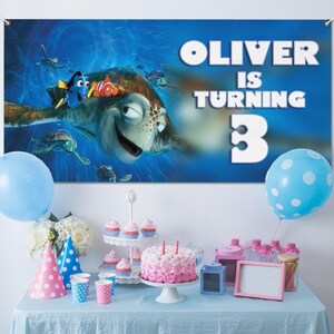 Disney Finding Nemo Birthday Backdrop, Finding Nemo Birthday Party, Finding Nemo Party Decor, Finding Nemo Theme Backdrop NFTD09