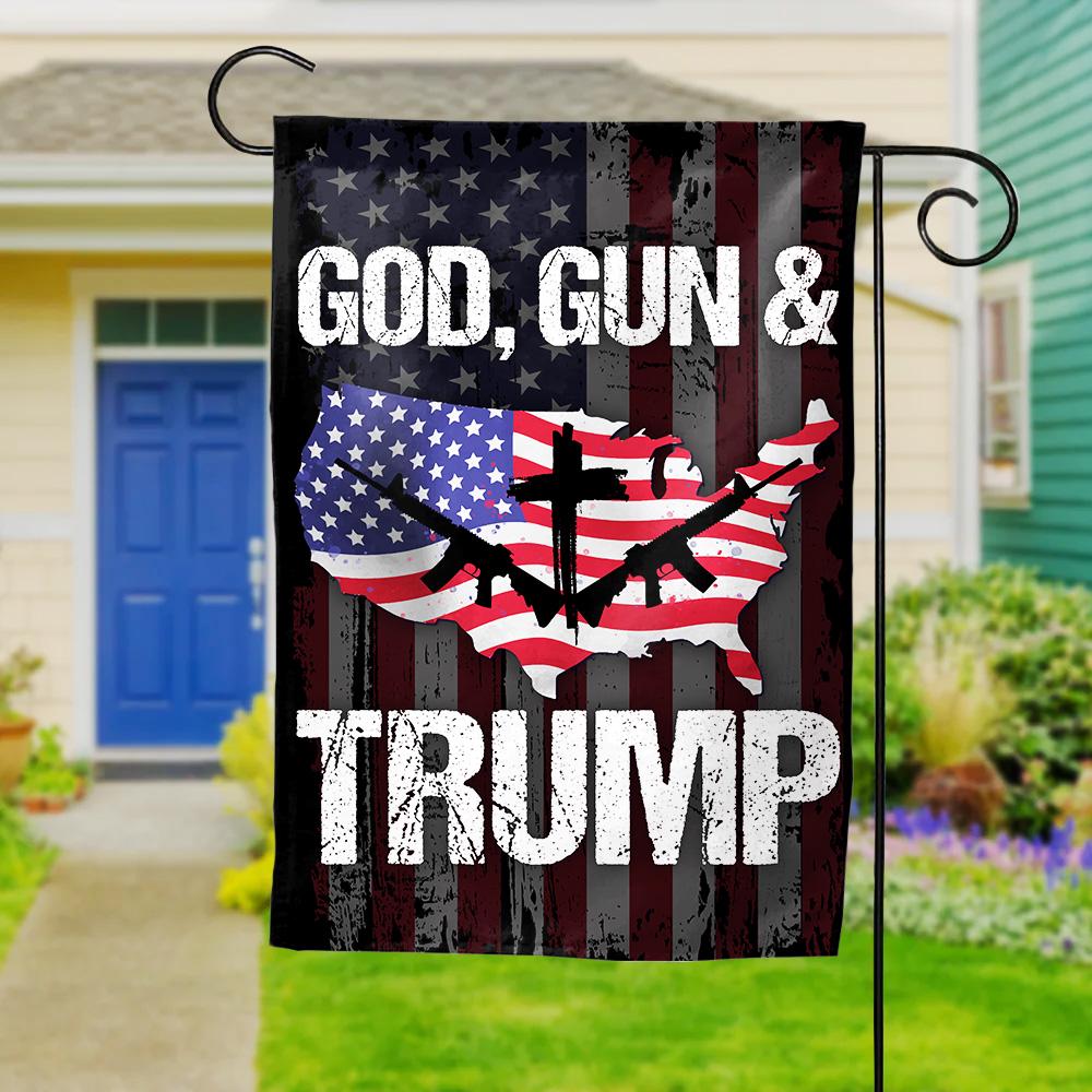 Bandiera 100D Nuova Bandiera 2° Emendamento God Guns & Trump - 3x5 Piedi, Tessuto 100D, Nuova Con Etichette Scritta Liberty - Foto 3