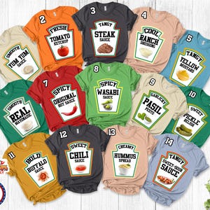 Group Condiments Shirt, Condiment Halloween Costume Shirt, 2023 Softball Tournament Shirt, Ketchup Party Shirt, Halloween Group NEU227