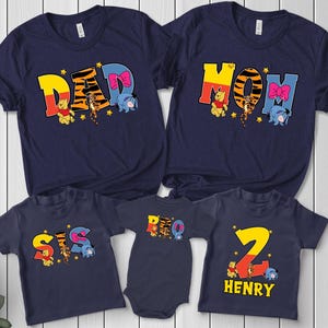 Disney Winnie The Pooh Shirt, Piglet Tigger Eeyore Shirt, Disney Family Shirt,Disneyland Trip 2024 Shirt, Disney Group Matching Shirt BYCD02