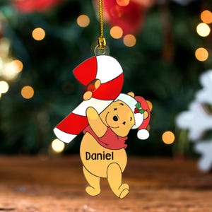 Personalized Name Winnie Pooh & Friends Ornament, Christmas Light Winnie The Pooh Ornament, Winnie Pooh Keepsake,Christmas Tree Decor D1NY38
