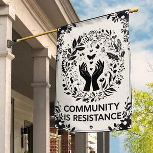 Resist Garden Flag, Feminist Flag, Liberal Flag, Social Activist Flag, Democrat Garden Flag, Progressive Flag, Peace Sign Yard C1HD13