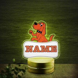 Clifford The Big Red Dog Night Light,Personalized Clifford Dog Night Light,Clifford Dog Party Night Light,Clifford Dog Night Light NGQQ24