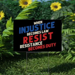Resist Yard Sign - Resist Hate Lawn Sign,Anti-Trump Sign,Pro Women's Rights,Resist Racism,Resist Fascism Yard Sign with Metal H-Stake C1GG16