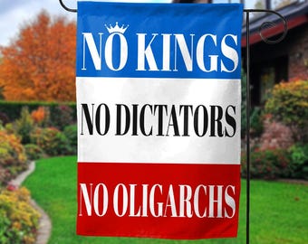 No Kings No Dictators Garden Flag,Anti-Authoritarian Yard Decor, Pro-Democracy Flag, Anti-Trump Political Gift, Social Justice Banner JCMJ03