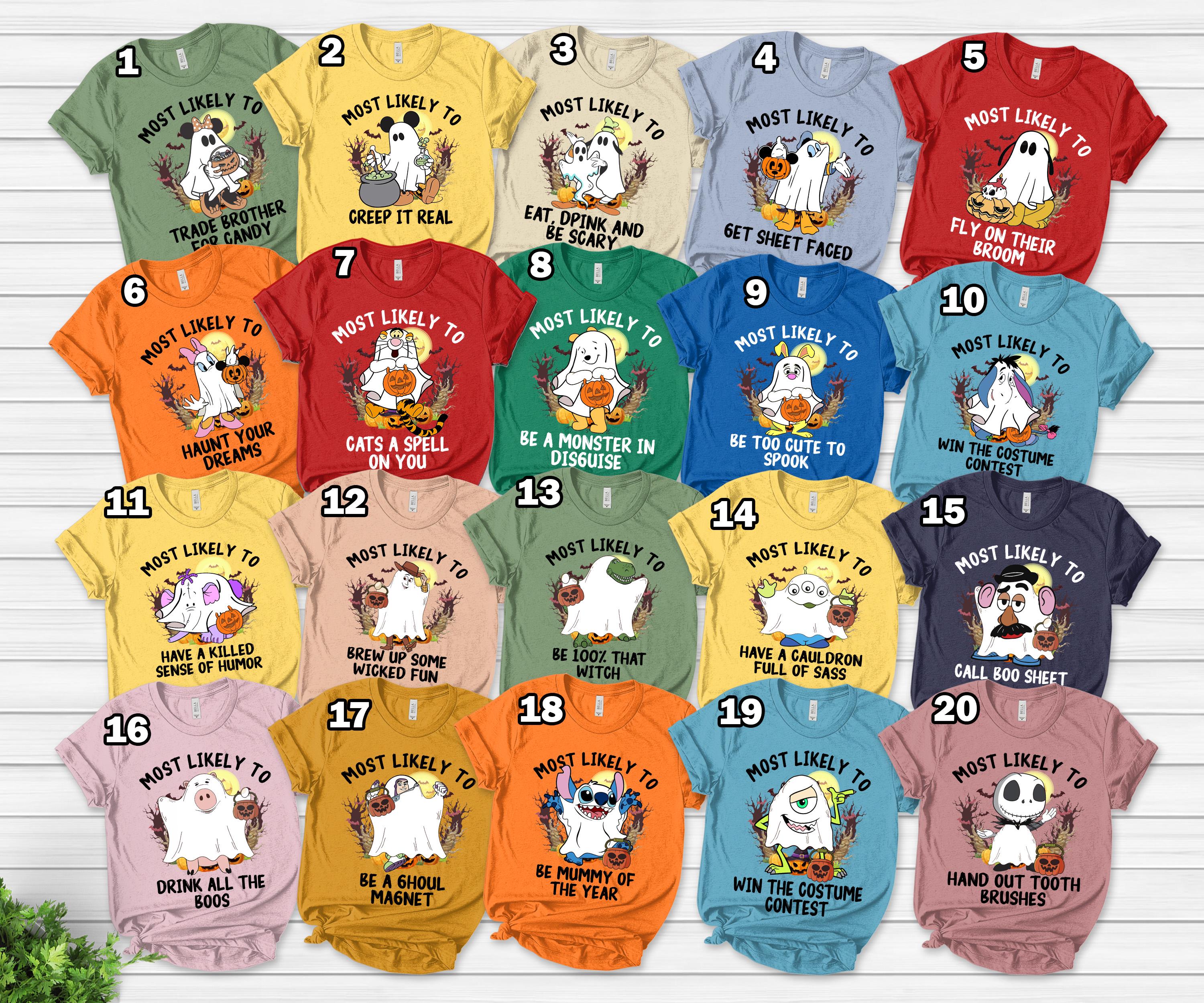 Disney Most Likely To Halloween Shirt,40 Quotes Group Halloween Shirt,Cute Ghost Mickey, Spooky Group Shirt, Pumpkin Season Shirt D1LI16