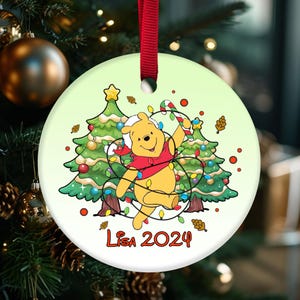 Personalized Name Christmas Pooh & Friends Ornament 2024, Winnie the Pooh Ornament, Christmas Pooh Ornament, Christmas Tree D1NV15