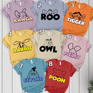 Disney Winnie The Pooh Shirt, Piglet Tigger Eeyore Shirt, Disney Family Shirt,Disneyland Trip 2024 Shirt, Disney Group Matching Shirt BYCF01