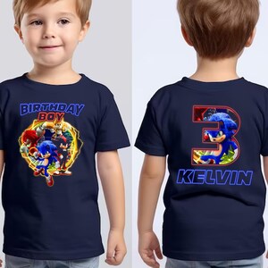 Sonic Birthday Shirt, Custom Sonic Shirt, Personalized Sonic Birthday Tees, Sonic Theme Party Shirts, Sonic Family Matching Shirts BZGQ01