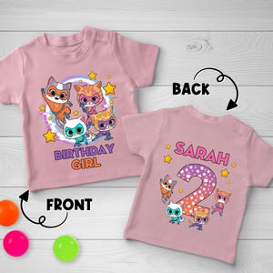 Disney Super Kitties Birthday Shirt, Personalized Cat Party Tee, Custom Girl Birthday Shirt, Matching Family Kitty Birthday Shirt NGPJ15-5