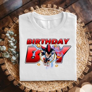 Personalized Shadow the Hedgehog Birthday Shirt, Double-Sided Gamer Tee, Shadow Character Party Shirt – JCLF02