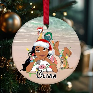 Moana Christmas Acrylic Ornament Disney Princess Moana Cutout Ornament Personalized Christmas Ornament Disney Christmas ornament D1NX28