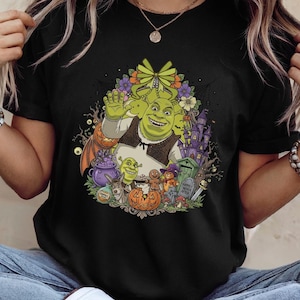 Retro Shrek Halloween Shirt, Fiona Donkey Lord Farquaad Gingerbread Man Shrek Group Shirt, Shrek Birthday Boy Shrek Family Matching NGTT14
