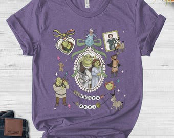 Coquette Bows Locket Shrek Shirt, Fiona Donkey Lord Farquaad Gingerbread Man Group Shirt, Shrek Birthday Boy, Shrek Family Matching NGQP12