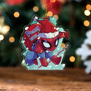 Personalized Spiderman Ornament, Spiderman Christmas Gift, Personalized Christmas Ornament, Gamer Gift, Christmas Ornament For Kid BXKT40