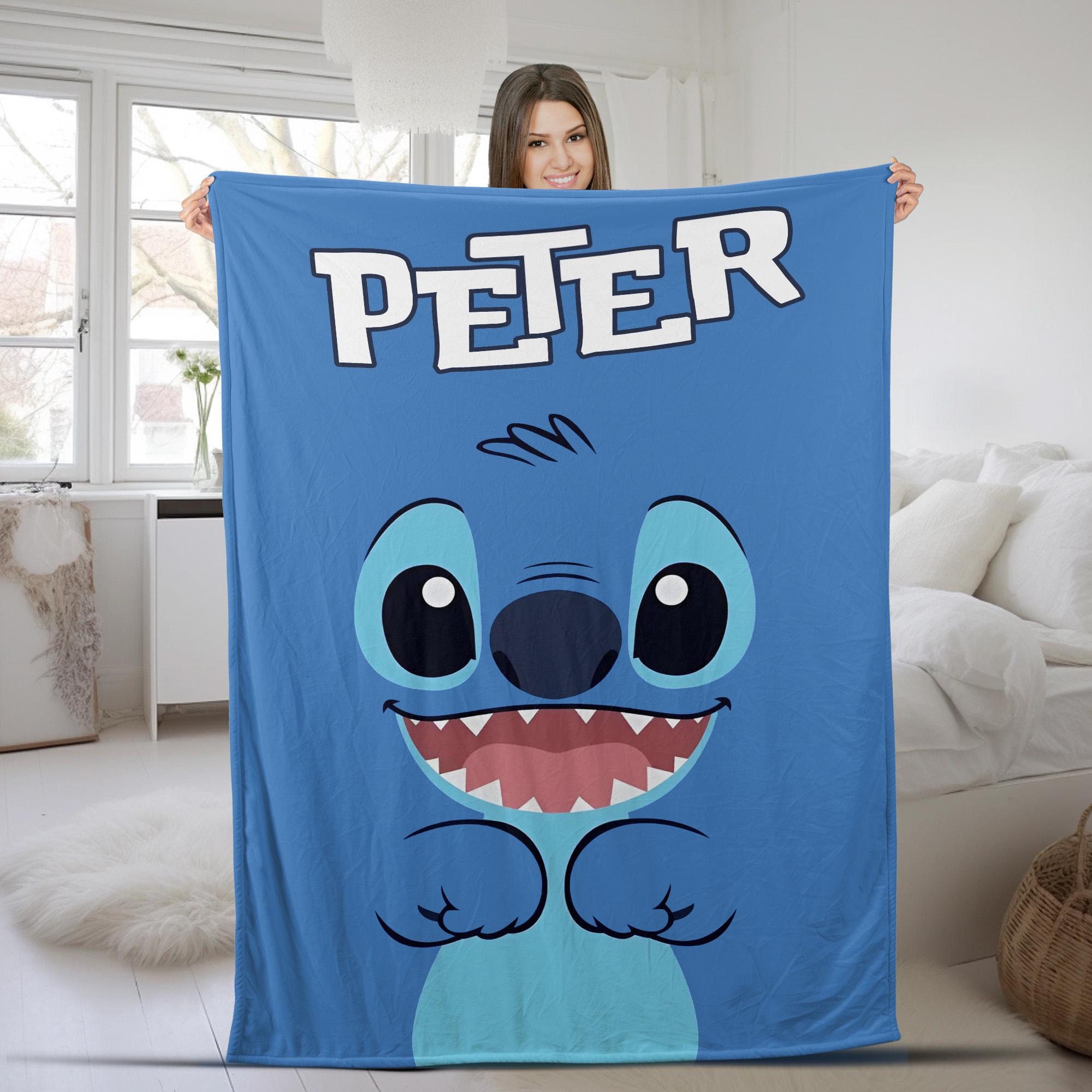 Discover Personalized Stitch Blanket, Lilo Stitch Blanket, Stitch Birthday Gifts, Angel Stitch Christmas Gifts