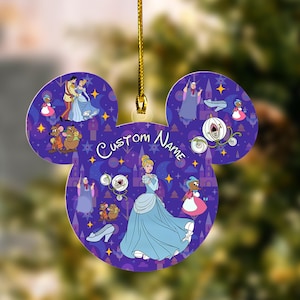Custom Disney Princess Cinderella Ornament, Cinderella Gifts, Mickey Ornaments, Princess Ornament, Princess Gift, Cinderella Keepsake CZLE14