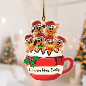 Personalized Mickey And Friends Gingerbread Christmas Ornament, Custom Family Ornament, Christmas Tree Decor, Disney Ornament JCQW20