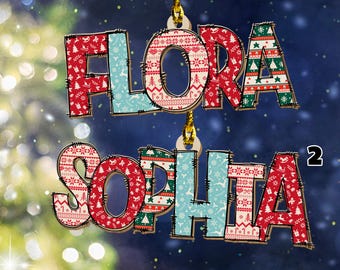 Personalized Alphabet Christmas Ornament With Name,Name Christmas Ornaments,Custom Santa Ornament,Holiday Keepsake,Gift For Grandkids G5PD43