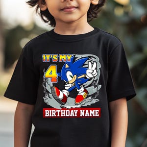 Sonic The Hedgehog Shirt, Sonic Birthday Gift, Gamer Shirt Trending Funny Shirt, Birthday Family Matching Tee JCPF08-1