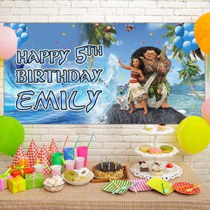 Moana 2 Birthday Banner, Moana Birthday banner, Custom Moana Backdrop, Custom Birthday Backdrop, Moana Banner, Baby Moana NGP419