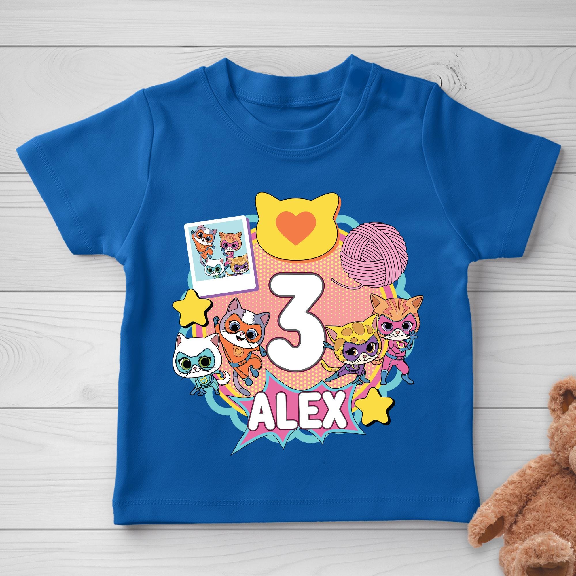 SuperKitties Birthday Shirt | Custom Family Matching Party Tee | Personalized Super Kitties Birthday Shirt for Kids & Parents JCLB09