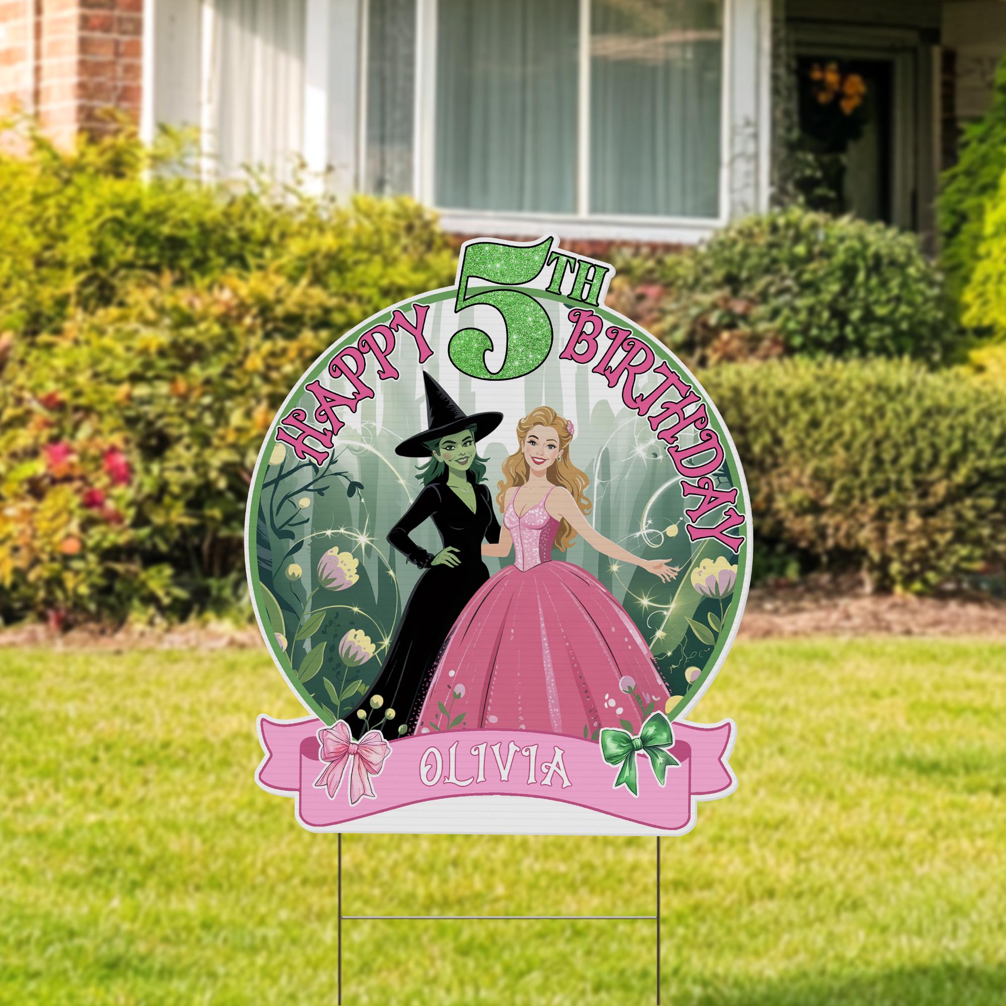 Custom Wicked Movie Birthday Cutouts, Yard Signs for Birthday Parties, Decorations, Inspired Wicked Backdrops D2JD33