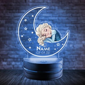 Custom Frozen LED Night Light - Disney Frozen Movie Acrylic Lamp, Elsa & Anna Table Lamp, Baby Animal Themed Nightlight NFYI15