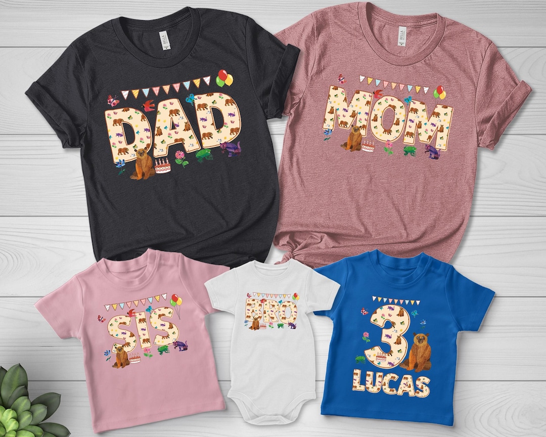 Personalized Brown Bear Birthday Shirt Custom Birthday Kids Name personalized-brown-bear-birthday-shirt-custom-birthday-kids-name