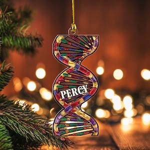 Custom DNA Science Acrylic Ornament, Biology Science Gift For Chemical Engineer, Microbiology, Biomedical, Pre-med, Chemistry Gift D1N411