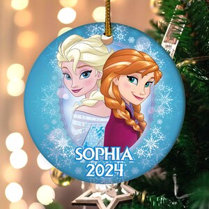 Adorno de Elsa personalizado, adorno de Elsa Frozen, adornos navideños de Elsa, adorno de Elsa Anna, adorno de Disney, decoración navideña D1KV30