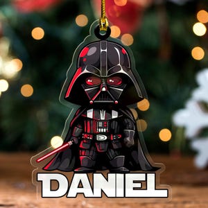 Custom Disney Star Wars Christmas Ornament, Darth Vader Galaxy&#39;s Edge Family Christmas Tree Decoration,Custom Name Christmas Gifts NFVA12