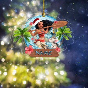 Moana Christmas Ornament, Disney Princess Moana Ornament, Personalized Christmas Ornament, Disney Christmas ornament Moana Keepsake BYKI06