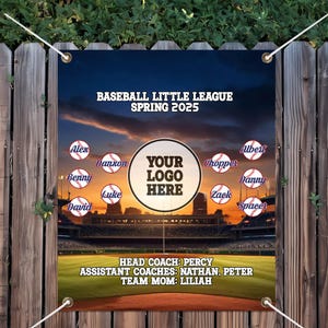 Custom Baseball Softball Team Banner with Grommets, Personalized Sports Team Backdrop, T-Ball Dugout Sign, Youth Team Field Decor NGQW22